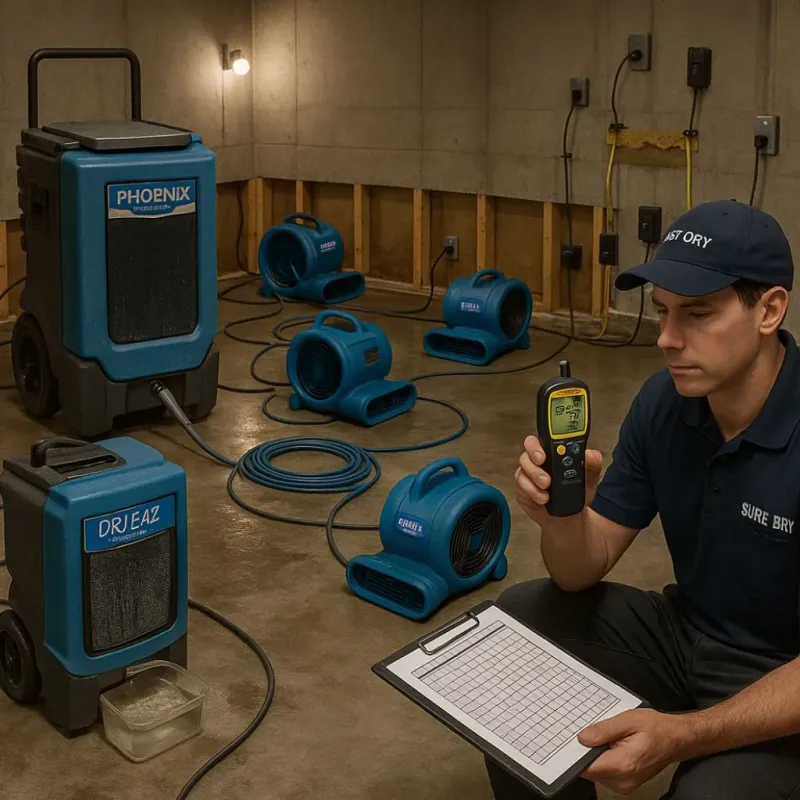 Structural Drying and Dehumidification process in Concordia, MO